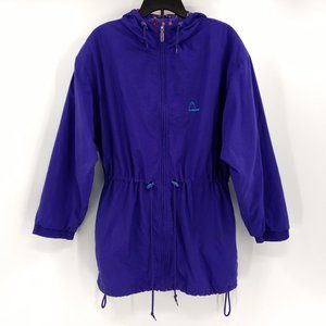 HEAD Jacket Women's L Purple Full Zip‎ Pockets Logo Hood Lined